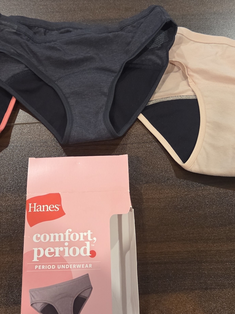 Hanes Comfort, Period Underwear Black & Beige Size 12